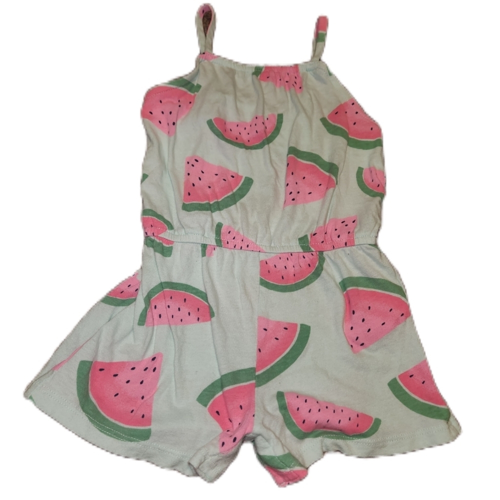 💓3/$15 Old Navy Green Watermelon Print Girl's 2T Romper